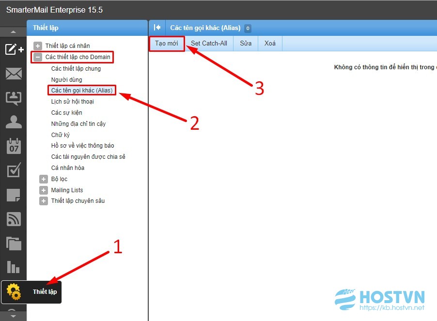 Hình 1: Các thiết lập cho domain