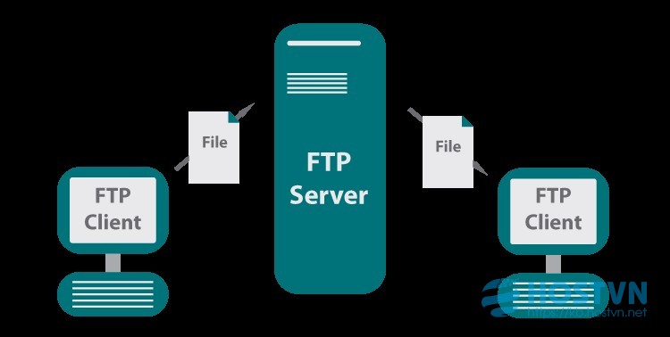 Sơ đồ giữa Server và Client của FTP
